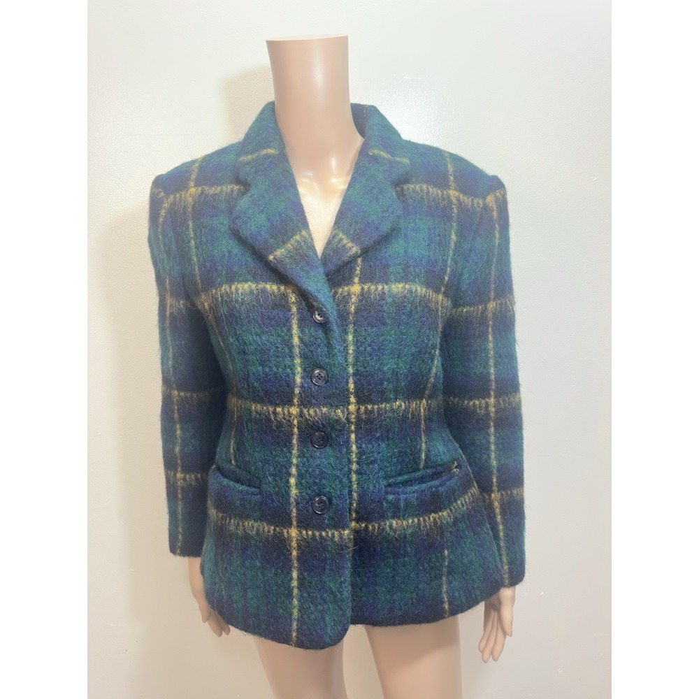 Wool Mohair Woman Blazer with‎ Plats Size 10 Jones New York Vintage - Picture 2 of 6